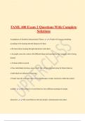 FAML 400 Exam 2 Questions With Complete  Solutions