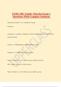 FAML 400: Family Theories Exam 1 Questions With Complete Solutions