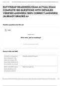 EMT FISDAP READINESS EXAM ACTUAL EXAM COMPLETE 180 QUESTIONS WITH DETAILED VERIFIED ANSWERS (100% CORRECT ANSWERS) /ALREADY GRADED A+