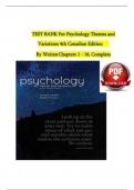 TEST BANK For Psychology Themes and Variations, 4th Canadian Edition By Weiten, Verified Chapters 1 - 16, Complete A+ Guide