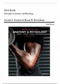 Test Bank for Principles of Anatomy and Physiology 16th Edition by Gerard J Tortora, Bryan H Derrickson