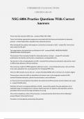 NSG 6006 Practice Questions With Correct Answers