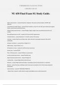 NU 650 Final Exam SG Study Guide