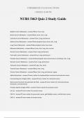 NURS 5463 Quiz 2 Study Guide