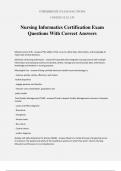 Nursing Informatics Certification Exam Questions With Correct Answers