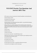 NYS EMT Practice Test Questions And Answers 100% Pass