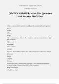 OB/GYN ARDMS Practice Test Questions And Answers 100% Pass