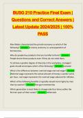 BUSG 210 Practice Final Exam | Questions and Correct Answers | Latest Update 2024/2025 | 100% PASS