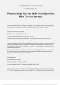 Pharmacology Practice Quiz Exam Questions With Correct Answers.