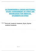 ULTRAMODERN A CROSS SECTIONAL  STUDY ASSESSMENT OF FIRST AID  KNOWLEDGE FOR MEDICAL  STUDENTS IN SYRIA