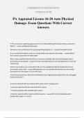 PA Appraisal License 16-20 Auto Physical Damage. Exam Questions With Correct Answers