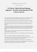 PA Motor Vehicle Physical Damage Appraiser - Practice Exam Questions With Correct Answers