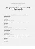 Pathophysiology Exam 1 Questions With Correct Answers