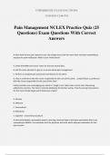 Pain Management NCLEX Practice Quiz (25 Questions) Exam Questions With Correct Answers