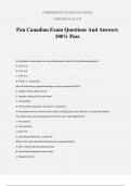 Pan Canadian Exam Questions And Answers 100% Pass