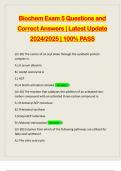 Biochem Exam 5 Questions and Correct Answers | Latest Update 2024/2025 | 100% PASS