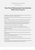 Penn Foster Pharmacology Exam Questions With Correct Answers