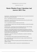 Master Plumber Exam 1 Questions And Answers 100% Pass