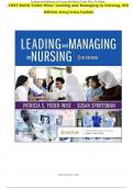 Test Bank For Leading and Managing in Nursing, 8th Edition by Patricia S. Yoder-Wise, Susan Sportsman Chapter 1-25 | 9780323792066 | All Chapters with Answers and Rationals