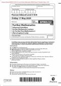 Pearson Edexcel 8FM0/22 GCE Advanced Subsidiary Level Further Mathematics (8FM0) Paper 22 Further Pure Mathematics 2 Merged Question Paper + Mark Scheme