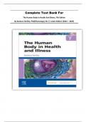 Complete Test Bank For The Human Body In Health And Illness, 7th Edition By Barbara Herlihy, Phd(Physiology), Rn || Latest Edition {2024 – 2025}