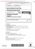 Pearson Edexcel 9RS0/03 GCE In Religious Studies (9RS0) Paper 3 New Testament Studies Merged Question Paper + Mark Scheme