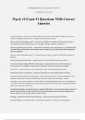 Psych 10 Exam #1 Questions With Correct Answers