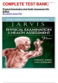 COMPLETE TEST BANK: Physical Examination And Health Assessment 9th  Edition By Carolyn Jarvis Phd