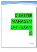 DISASTER MANAGEMENT - EXAM 1