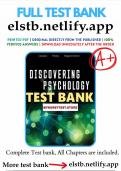 Test Bank for Discovering Psychology 1st Edition Cacioppo