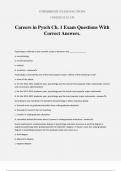 Careers in Pysch Ch. 1 Exam Questions With Correct Answers.