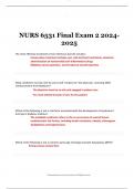 NURS 6531 Final Exam 2 2024-2025