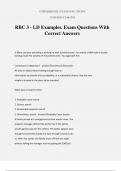 RBC 3 - LD Examples. Exam Questions With Correct Answers