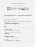 RBT: Preference Assessments Exam Questions And Answers 100% Pass