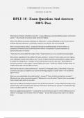 RPLU 18 - Exam Questions And Answers 100% Pass