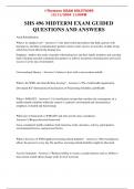 SHS 496 MIDTERM EXAM GUIDED QUESTIONS AND ANSWERS