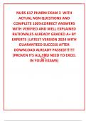 NURS 617 PHARM EXAM 3  WITH ACTUAL NGN QUESTIONS AND COMPLETE 100%CORRECT ANSWERS WITH VERIFIED AND WELL EXPLAINED RATIONALES ALREADY GRADED A+ BY EXPERTS |LATEST VERSION 2024 WITH GUARANTEED SUCCESS AFTER DOWNLOAD ALREADY PASSED!!!!!!! (PROVEN ITS ALL YO