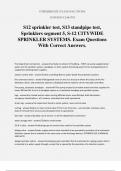 S12 sprinkler test, S13 standpipe test, Sprinklers segment 5, S-12 CITYWIDE SPRINKLER SYSTEMS. Exam Questions With Correct Answers