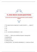 FL NHA MOCK EXAM QUESTIONS WITH GUARANTEED ACCURATE ANSWERS |VERIFIED