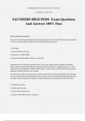 SAUNDERS HESI PEDS Exam Questions And Answers 100% Pass