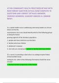 ATI RN COMMUNITY HEALTH PROCTORED RETAKE WITH NGN FORMAT QUESTION ACTUAL EXAM COMPLETE 70 QUESTIONS AND CORRECT DETAILED ANSWERS (VERIFIED ANSWERS) |ALREADY GRADED A+||BRAND NEW!!.