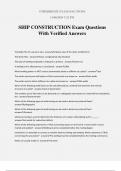 SHIP CONSTRUCTION Exam Questions With Verified Answers