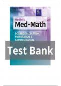 Test Bank - Henke's Med-Math Dosage-Calculation, Preparation, and Administration, 9th Edition (Buchholz, 2020), Chapter 1-10 | All Chapters