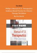 Test Bank Phillips’s Manual of I.V. Therapeutics: Evidence-Based Practice for Infusion Therapy 7th Edition By Lisa Gorski 