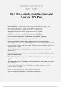 NUR 352 Jeopardy Exam Questions And Answers 100% Pass