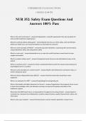 NUR 352: Safety Exam Questions And Answers 100% Pass