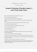 Surgical Technology Principles chapters 1 and 2 Exam Study Guide.