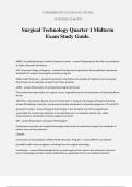 Surgical Technology Quarter 1 Midterm Exam Study Guide.