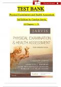 TEST BANK For Physical Examination and Health Assessment, 3rd Edition by Carolyn Jarvis, Verified Chapters 1 - 31, Complete Newest Version ISBN-9781771721547