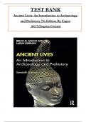 Test Bank for Ancient Lives: An Introduction To Archaeology And Prehistory 7th Edition By Fagan, All Chapters 1 to 17 complete Verified editon ISBN:9781317350279